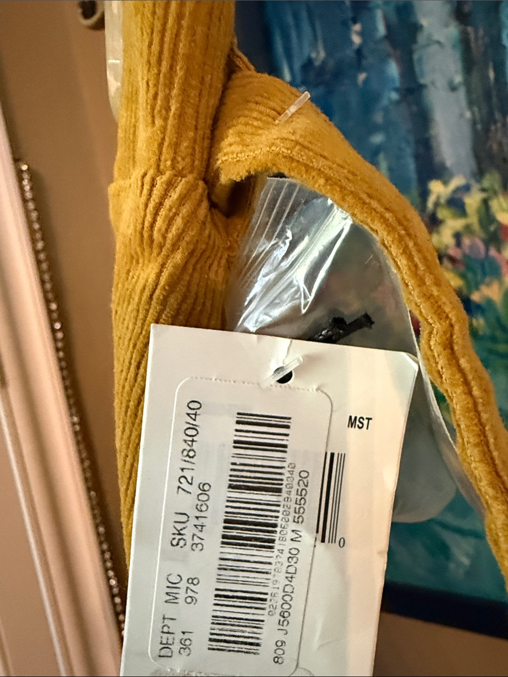 june & hudson Mustard Corduroy A-Line Button-Front Skirt with Tie - Picture 9 of 10